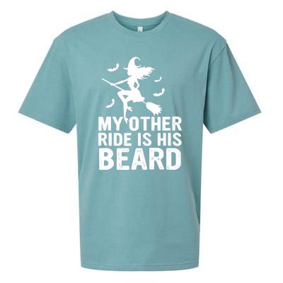 Halloween Quote My Other Ride Is His Beard Witch Sueded Cloud Jersey T-Shirt