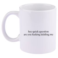 Hey Quick Question Are You Fcking Kidding Me Gift 11oz C Handle Ceramic Mug