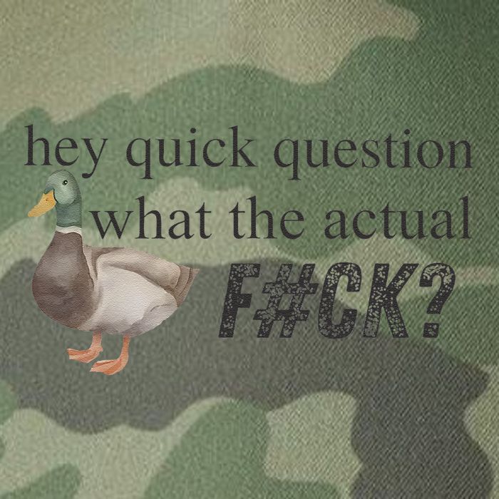 Hey Quick Question Wtaf Funny Duck Meme Retro Humor Joke Legacy Tie Dye Trucker Hat