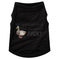 Hey Quick Question Wtaf Funny Duck Meme Retro Humor Joke Doggie Tank