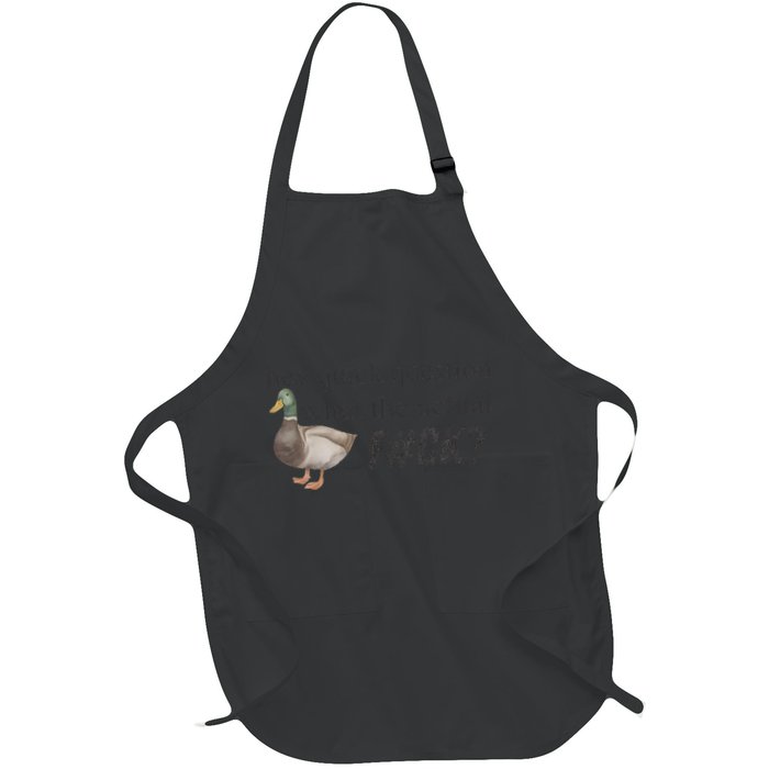 Hey Quick Question Wtaf Funny Duck Meme Retro Humor Joke Full-Length Apron With Pockets