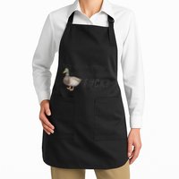 Hey Quick Question Wtaf Funny Duck Meme Retro Humor Joke Full-Length Apron With Pockets