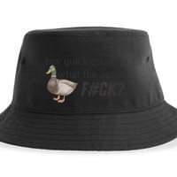 Hey Quick Question Wtaf Funny Duck Meme Retro Humor Joke Sustainable Bucket Hat