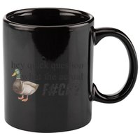 Hey Quick Question Wtaf Funny Duck Meme Retro Humor Joke 11oz C Handle Ceramic Mug