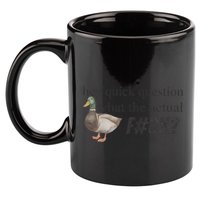 Hey Quick Question Wtaf Funny Duck Meme Retro Humor Joke 11oz C Handle Ceramic Mug