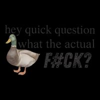 Hey Quick Question Wtaf Funny Duck Meme Retro Humor Joke 16 in Basic Backpack