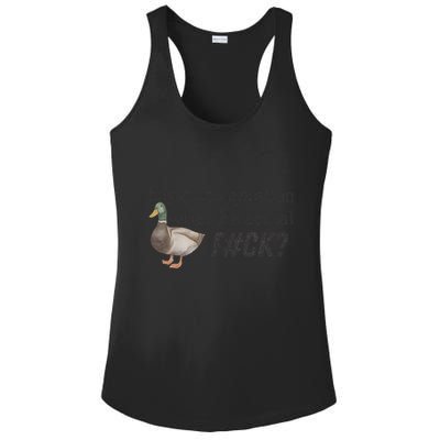 Hey Quick Question Wtaf Funny Duck Meme Retro Humor Joke Ladies PosiCharge Competitor Racerback Tank