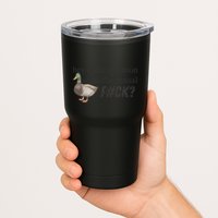 Hey Quick Question Wtaf Funny Duck Meme Retro Humor Joke Tumbler