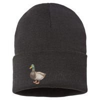 Hey Quick Question Wtaf Funny Duck Meme Retro Humor Joke Sustainable Knit Beanie