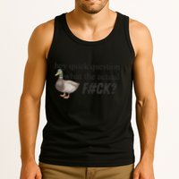 Hey Quick Question Wtaf Funny Duck Meme Retro Humor Joke Tank Top