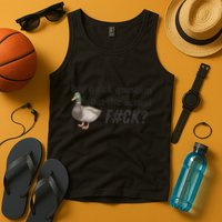 Hey Quick Question Wtaf Funny Duck Meme Retro Humor Joke Tank Top
