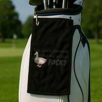 Hey Quick Question Wtaf Funny Duck Meme Retro Humor Joke Golf Towel