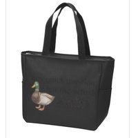 Hey Quick Question Wtaf Funny Duck Meme Retro Humor Joke Zip Tote Bag