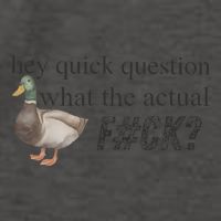 Hey Quick Question Wtaf Funny Duck Meme Retro Humor Joke Vector Backpack
