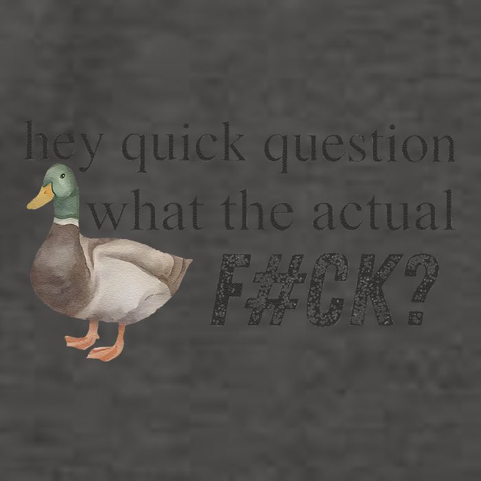 Hey Quick Question Wtaf Funny Duck Meme Retro Humor Joke Vector Backpack