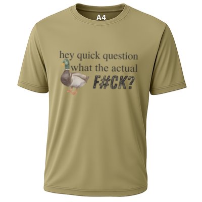 Hey Quick Question Wtaf Funny Duck Meme Retro Humor Joke Performance Shirt