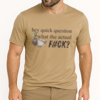 Hey Quick Question Wtaf Funny Duck Meme Retro Humor Joke Performance Shirt