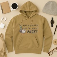 Hey Quick Question Wtaf Funny Duck Meme Retro Humor Joke Hoodie