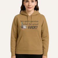 Hey Quick Question Wtaf Funny Duck Meme Retro Humor Joke Hoodie