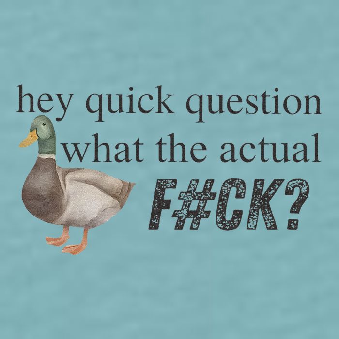 Hey Quick Question Wtaf Funny Duck Meme Retro Humor Joke Sueded Cloud Jersey T-Shirt