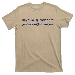 Hey Quick Question Are You Fcking Kidding Me Funny T-Shirt