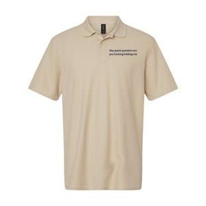 Hey Quick Question Are You Fcking Kidding Me Funny Softstyle Adult Sport Polo