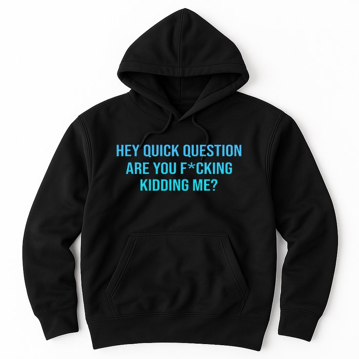 Hey Quick Question Are You Fcking Kidding Me Hoodie