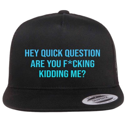 Hey Quick Question Are You Fcking Kidding Me Flatbill Hat