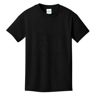 Hey Quick Question Wtaf Funny Cat Meme Retro Humor Joke Kids T-Shirt