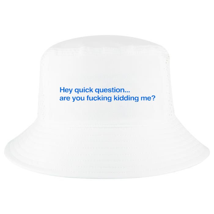 Hey Quick Question Are You Fcking Kidding Me Funny Cool Comfort Performance Bucket Hat