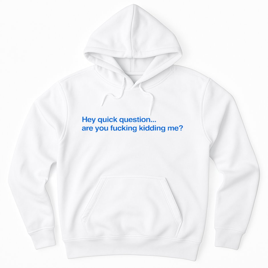 Hey Quick Question Are You Fcking Kidding Me Funny Hoodie