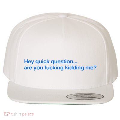 Hey Quick Question Are You Fcking Kidding Me Funny Wool Snapback Cap