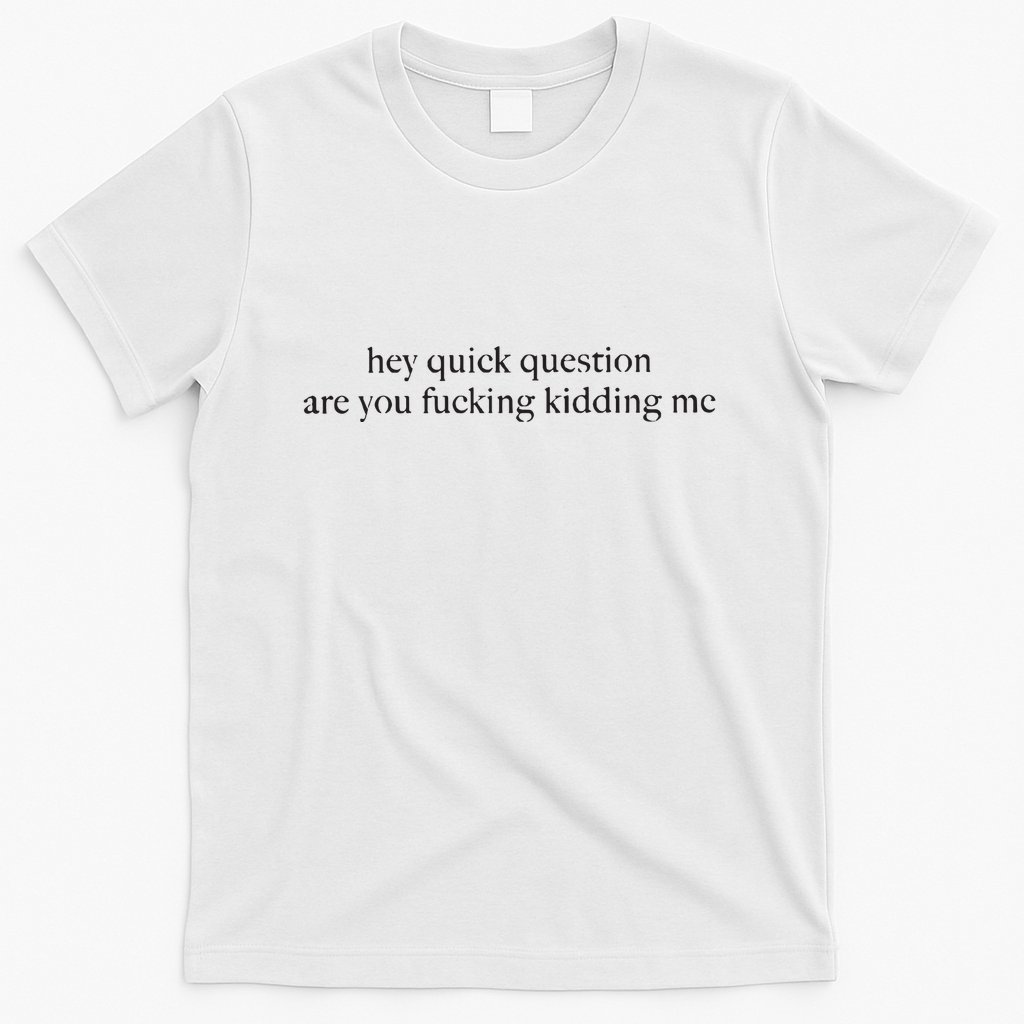 Hey Quick Question Are You Kidding Me Funny Humor T-Shirt