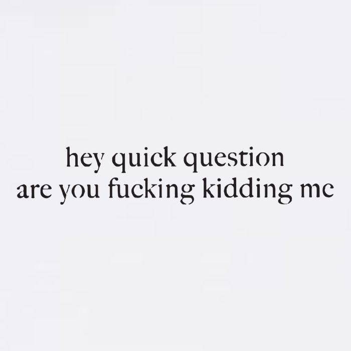 Hey Quick Question Are You Kidding Me Funny Humor Button