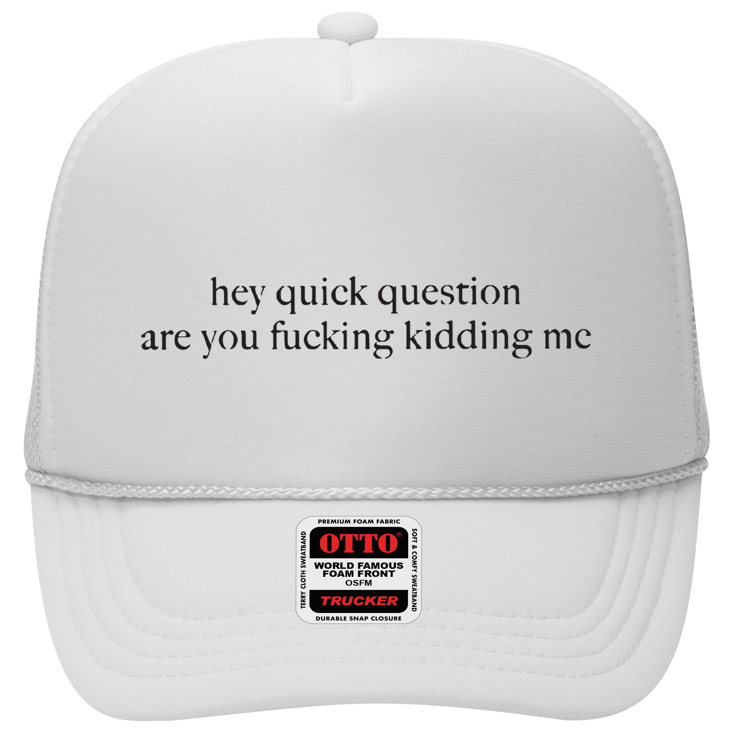 Hey Quick Question Are You Kidding Me Funny Humor Hat