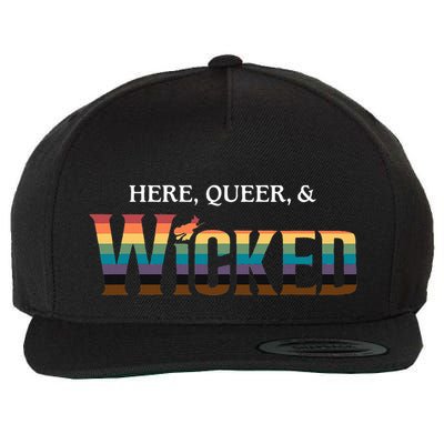 Here Queer & Wicked Lgbt Wool Snapback Cap