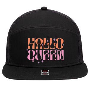 Hallo Queen Witch Groovy Funny Halloween Costumes Cute Gift 7 Panel Mesh Trucker Snapback Hat