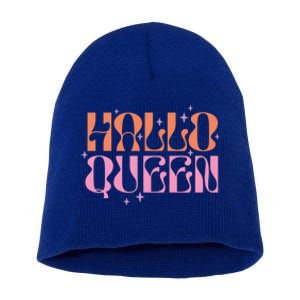 Hallo Queen Witch Groovy Funny Halloween Costumes Cute Gift Short Acrylic Beanie