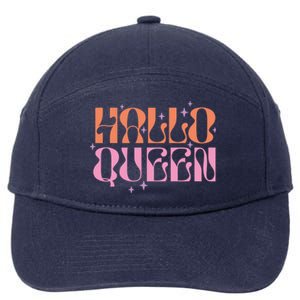 Hallo Queen Witch Groovy Funny Halloween Costumes Cute Gift 7-Panel Snapback Hat