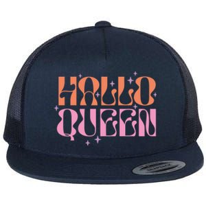 Hallo Queen Witch Groovy Funny Halloween Costumes Cute Gift Flat Bill Trucker Hat