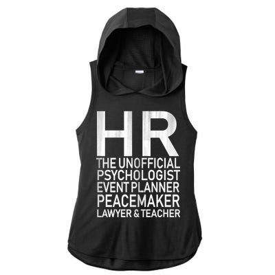 HR The Unofficial Psychologist  Ladies PosiCharge Tri-Blend Wicking Draft Hoodie Tank