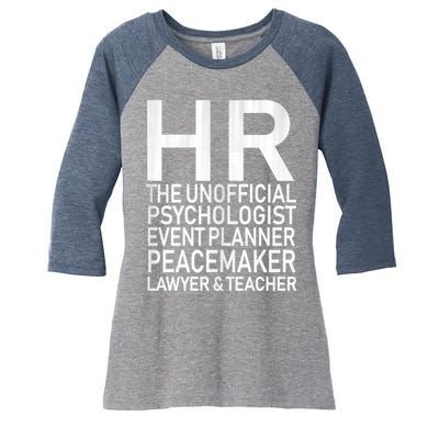 HR The Unofficial Psychologist  Women's Tri-Blend 3/4-Sleeve Raglan Shirt