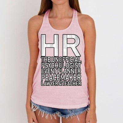 HR The Unofficial Psychologist  Women's Knotted Racerback Tank