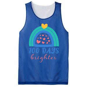 Heart Rainbow 100 Days Brighter 100th Day Of School Teacher Gift Mesh Reversible Basketball Jersey Tank