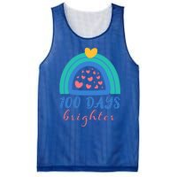 Heart Rainbow 100 Days Brighter 100th Day Of School Teacher Gift Mesh Reversible Basketball Jersey Tank