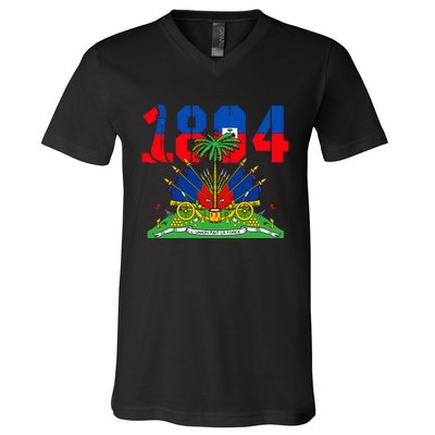 Haitian Revolution 1804 Haiti Haitian Flag Day V-Neck T-Shirt