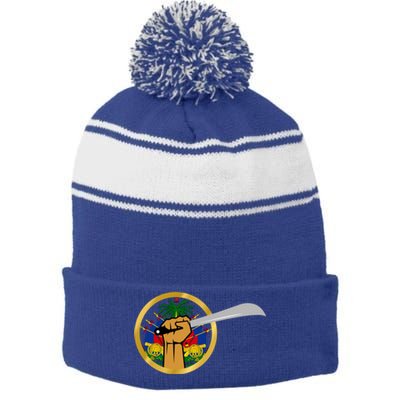 Haitian Revolution 1804 Independence Flag Day Gift Stripe Pom Pom Beanie