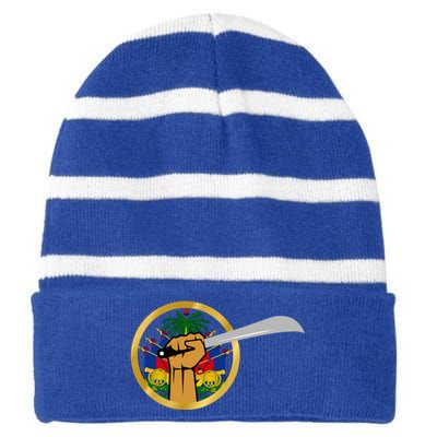 Haitian Revolution 1804 Independence Flag Day Gift Striped Beanie with Solid Band