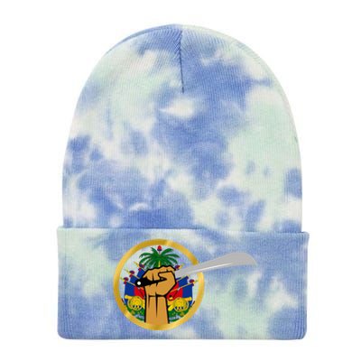 Haitian Revolution 1804 Independence Flag Day Gift Tie Dye 12in Knit Beanie