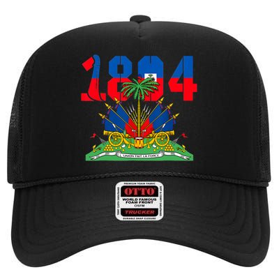 Haitian Revolution 1804 Haiti Haitian Flag Day Independence High Crown Mesh Back Trucker Hat